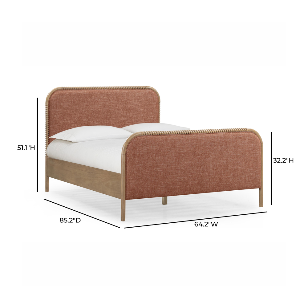 Hatia Sienna Red Basketweave Panel Bed - Queen