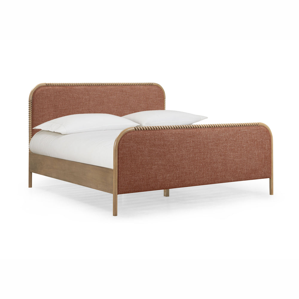 Hatia Sienna Red Basketweave Panel Bed - King