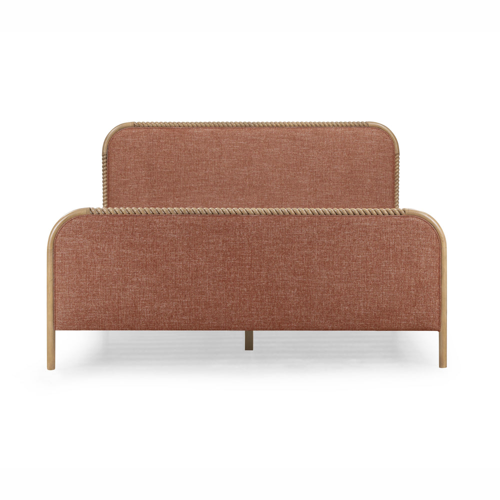 Hatia Sienna Red Basketweave Panel Bed - King