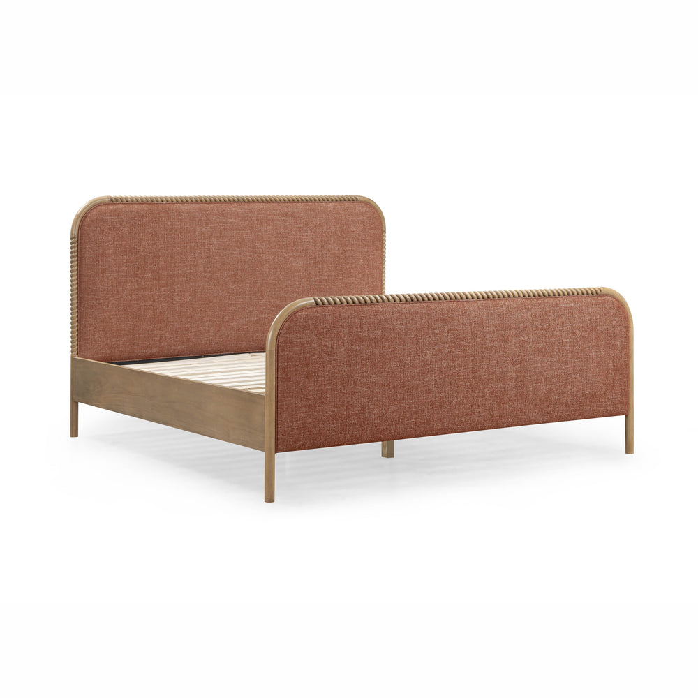 Hatia Sienna Red Basketweave Panel Bed - King
