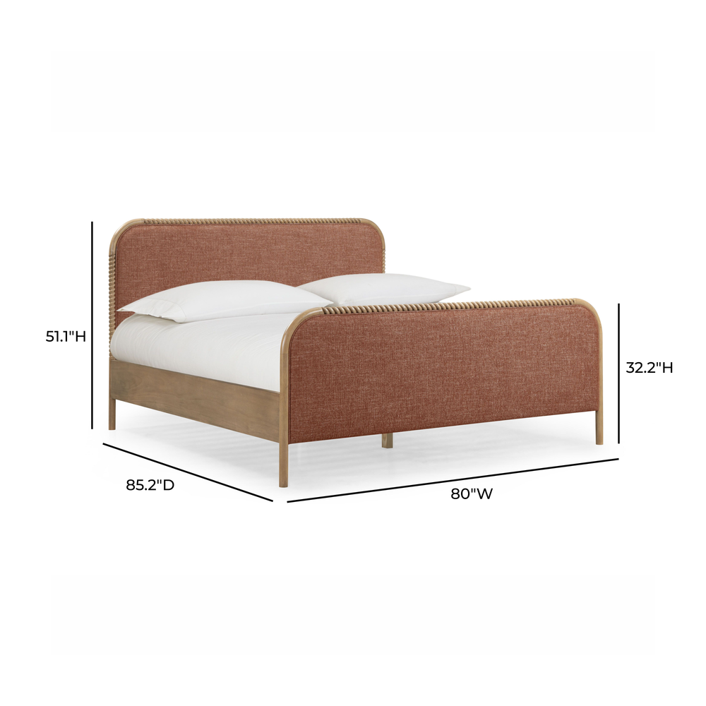 Hatia Sienna Red Basketweave Panel Bed - King