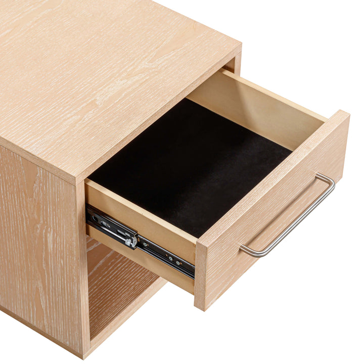 Marlow 17" Natural Wood Nightstand With Drawer