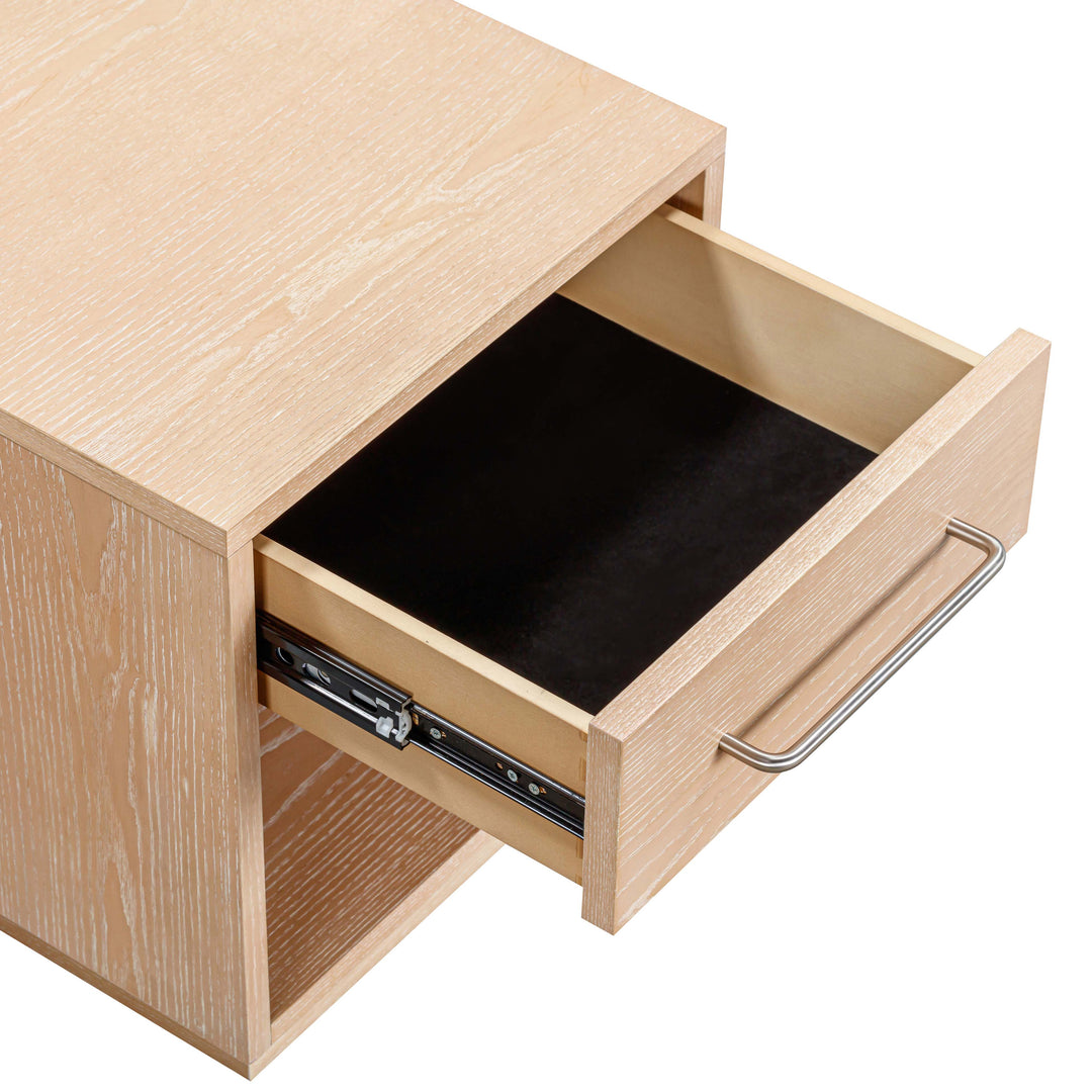 Marlow 17" Natural Wood Nightstand With Drawer