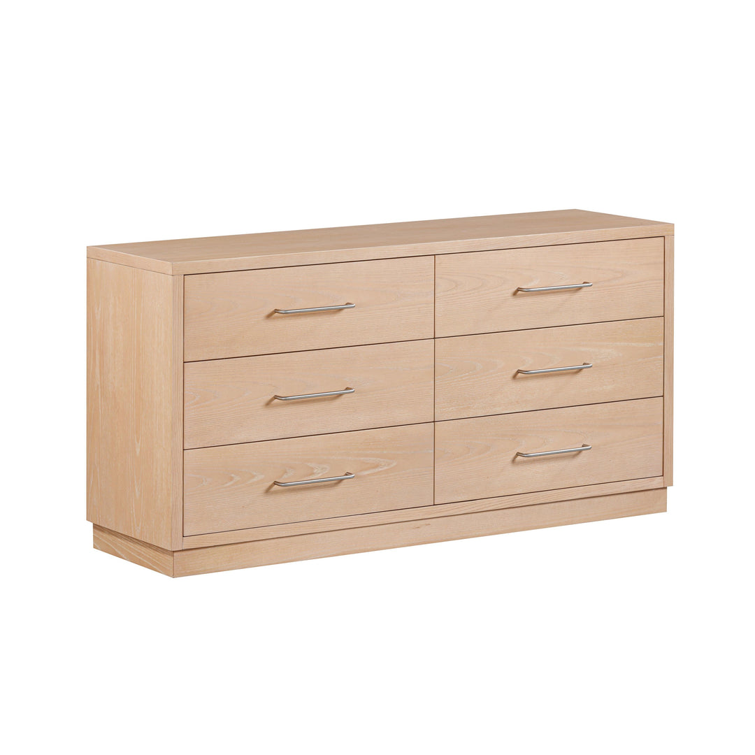 Marlow 60" Natural Wood 6-Drawer Dresser