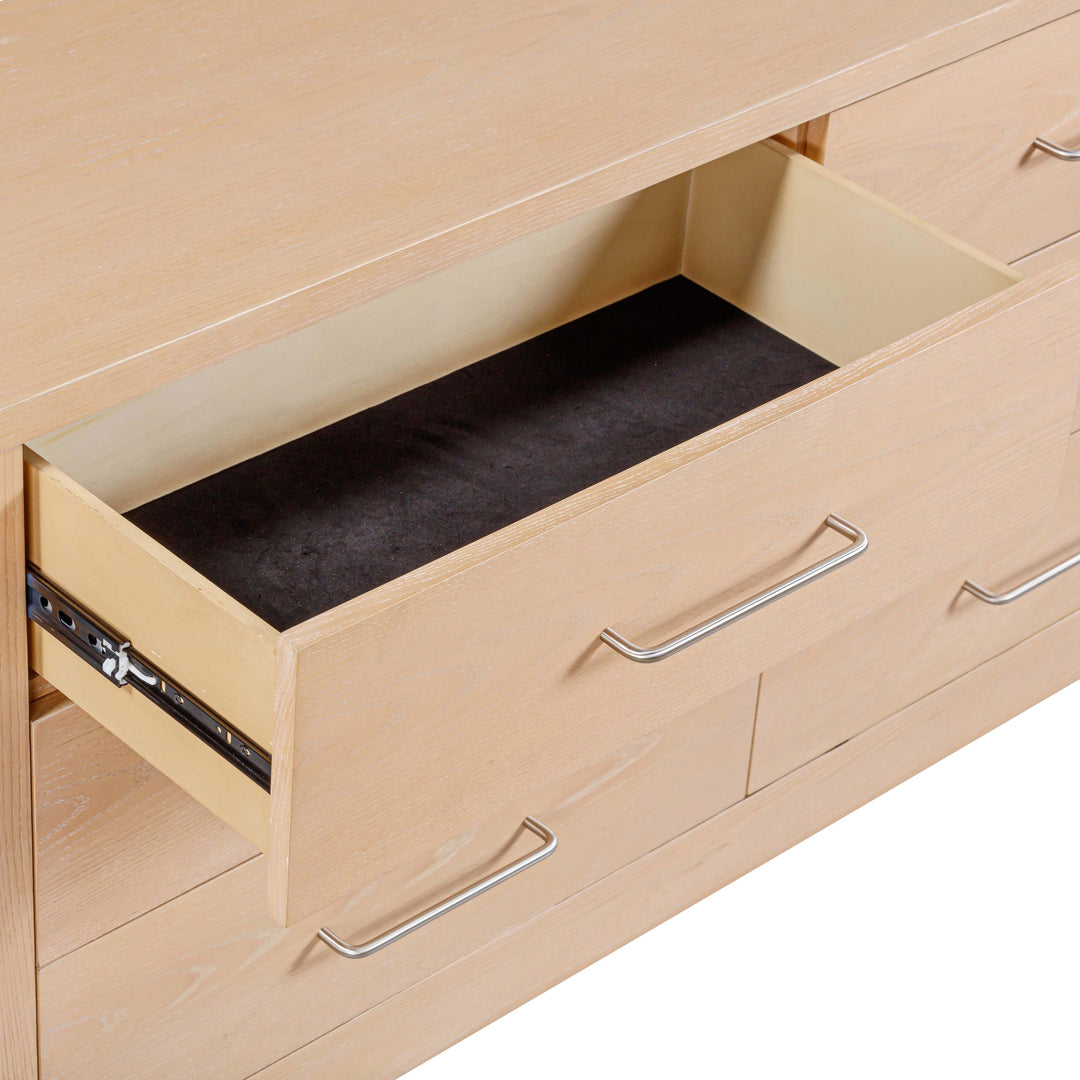 Marlow 60" Natural Wood 6-Drawer Dresser