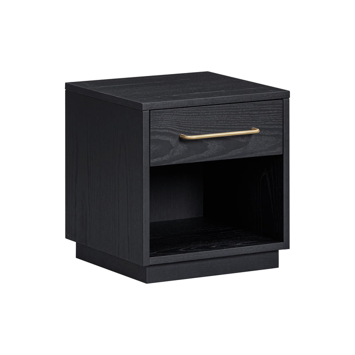 Marlow 17" Black Wood Nightstand With Drawer