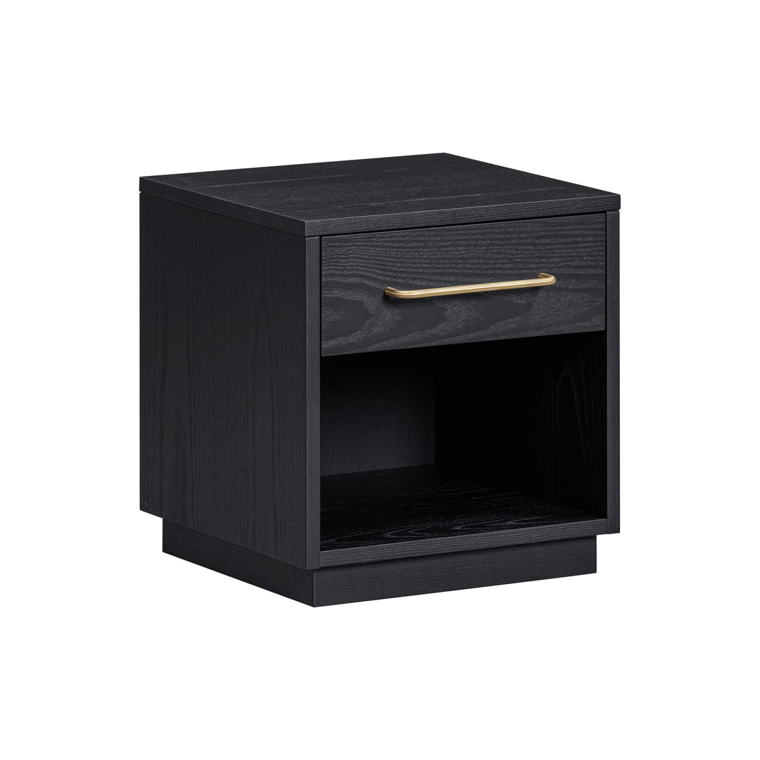 Marlow 17" Black Wood Nightstand With Drawer