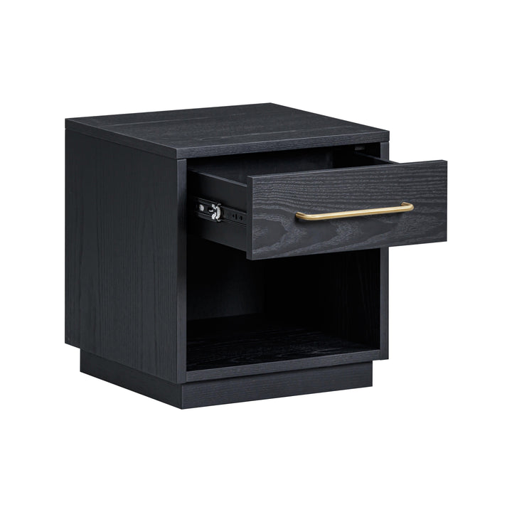 Marlow 17" Black Wood Nightstand With Drawer