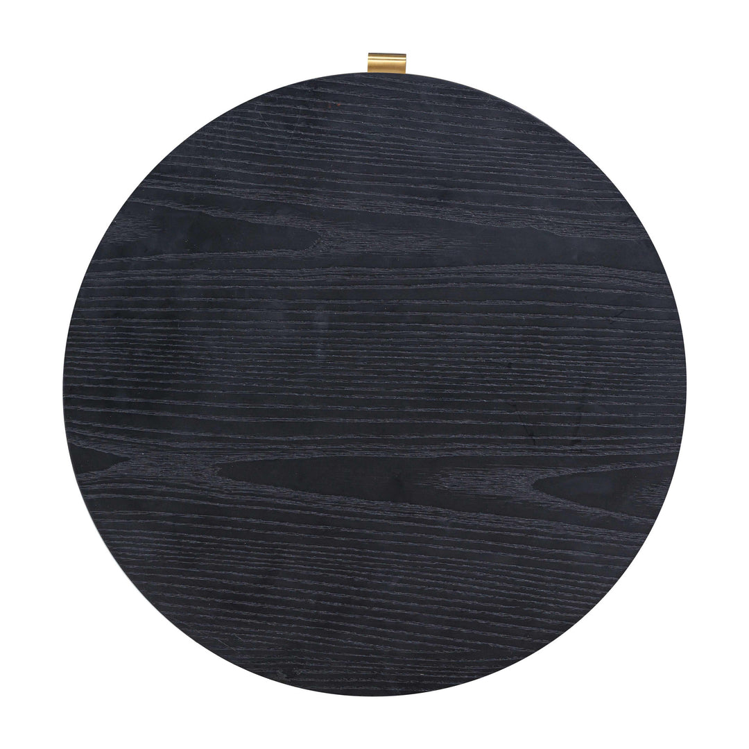 Marlow 19" Black Wood Round Nightstand With Drawer