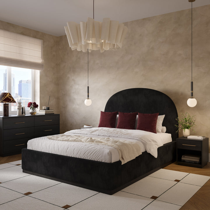 Marlow 60" Black Wood 6-Drawer Dresser