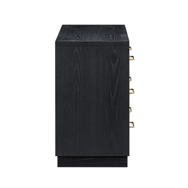 Marlow 60" Black Wood 6-Drawer Dresser