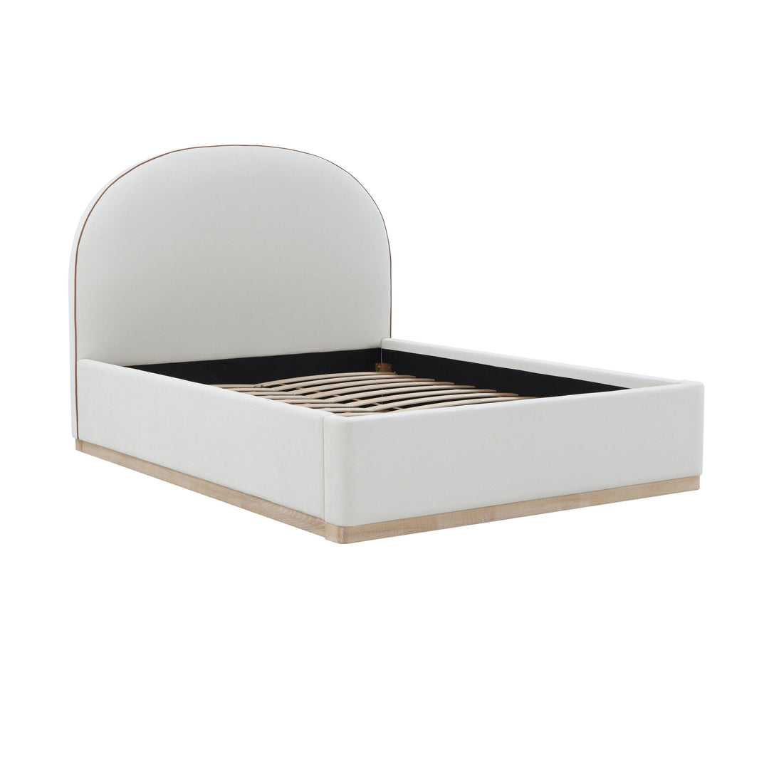 Marlow Cream Performance Velvet Bed - Queen