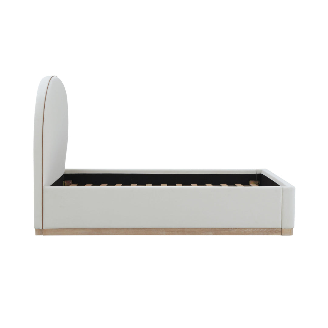 Marlow Cream Performance Velvet Bed - Queen