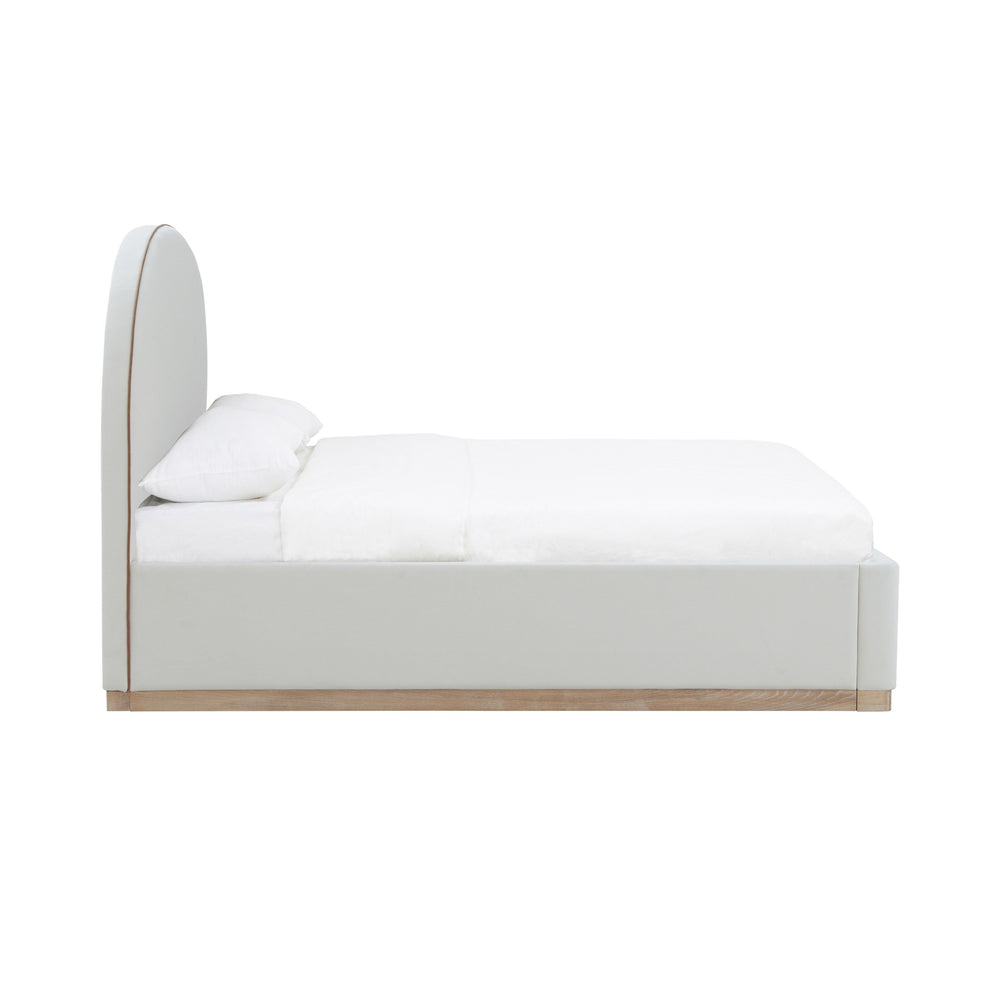 Marlow Cream Performance Velvet Bed - Queen