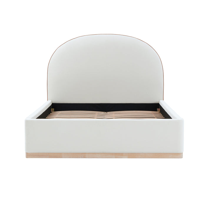 Marlow Cream Performance Velvet Bed - Queen