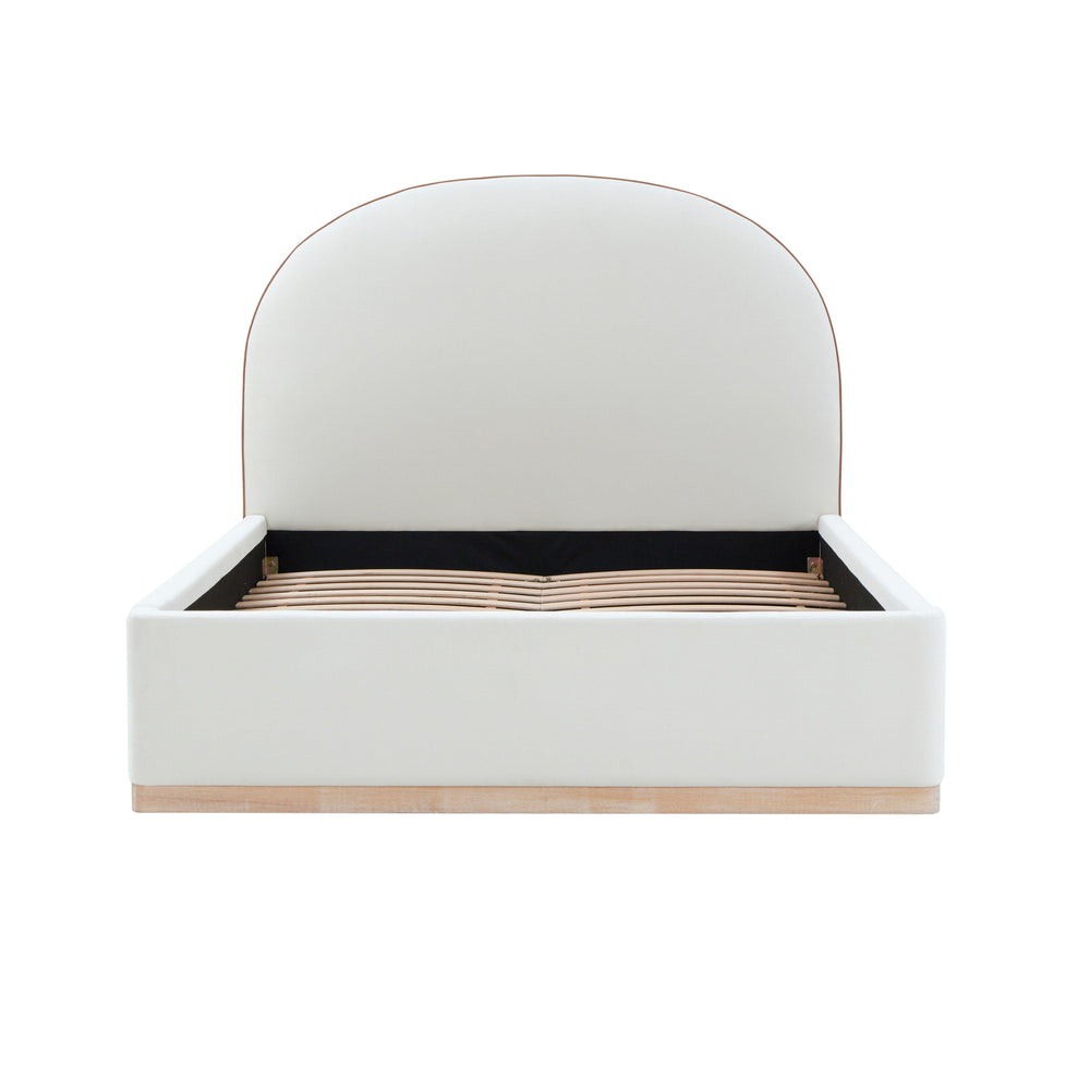 Marlow Cream Performance Velvet Bed - Queen
