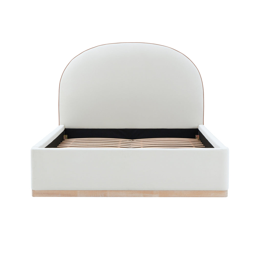 Marlow Cream Performance Velvet Bed - Queen