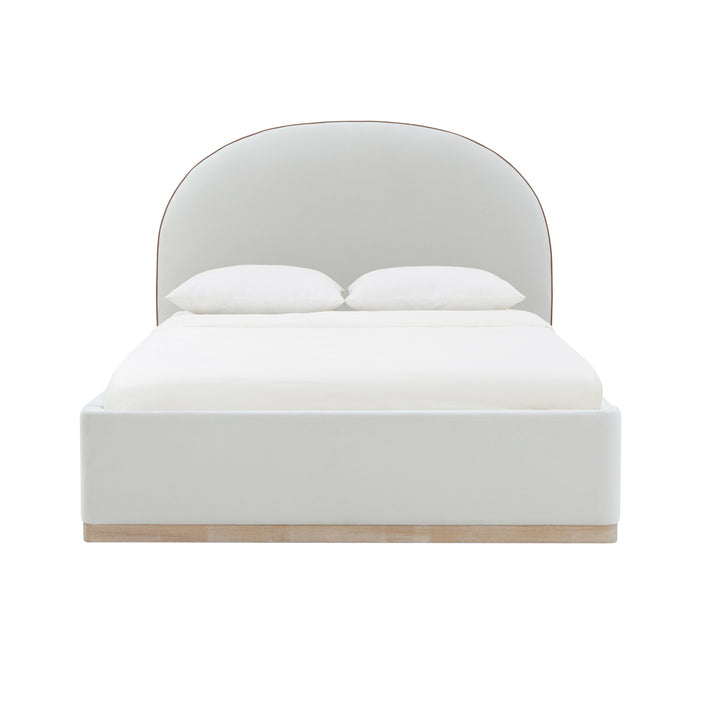 Marlow Cream Performance Velvet Bed - Queen
