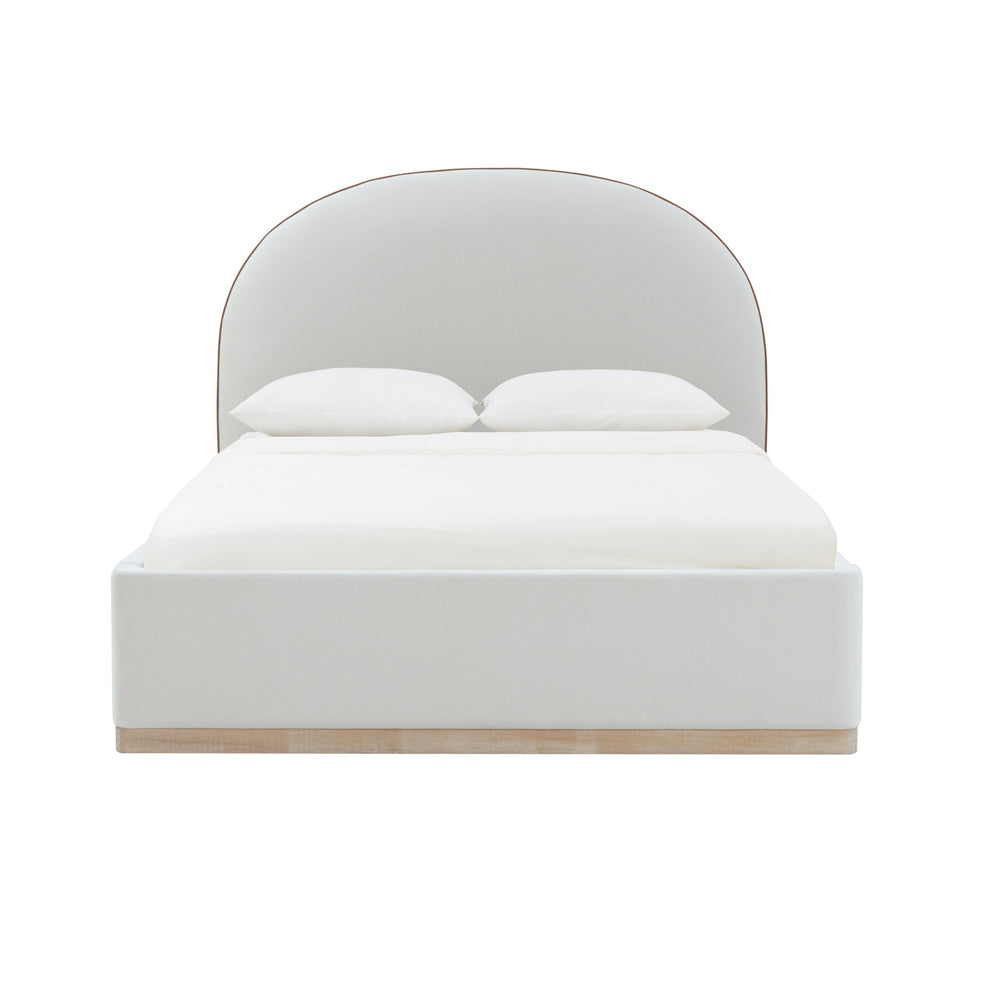 Marlow Cream Performance Velvet Bed - Queen