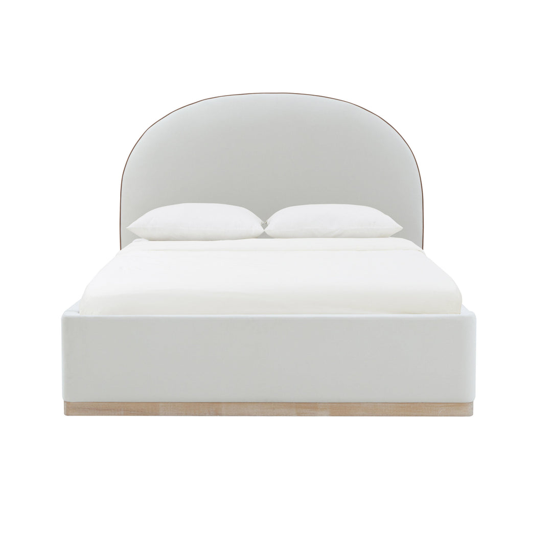 Marlow Cream Performance Velvet Bed - Queen