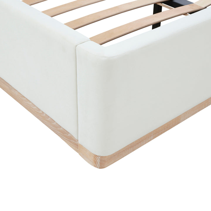 Marlow Cream Performance Velvet Bed - Queen