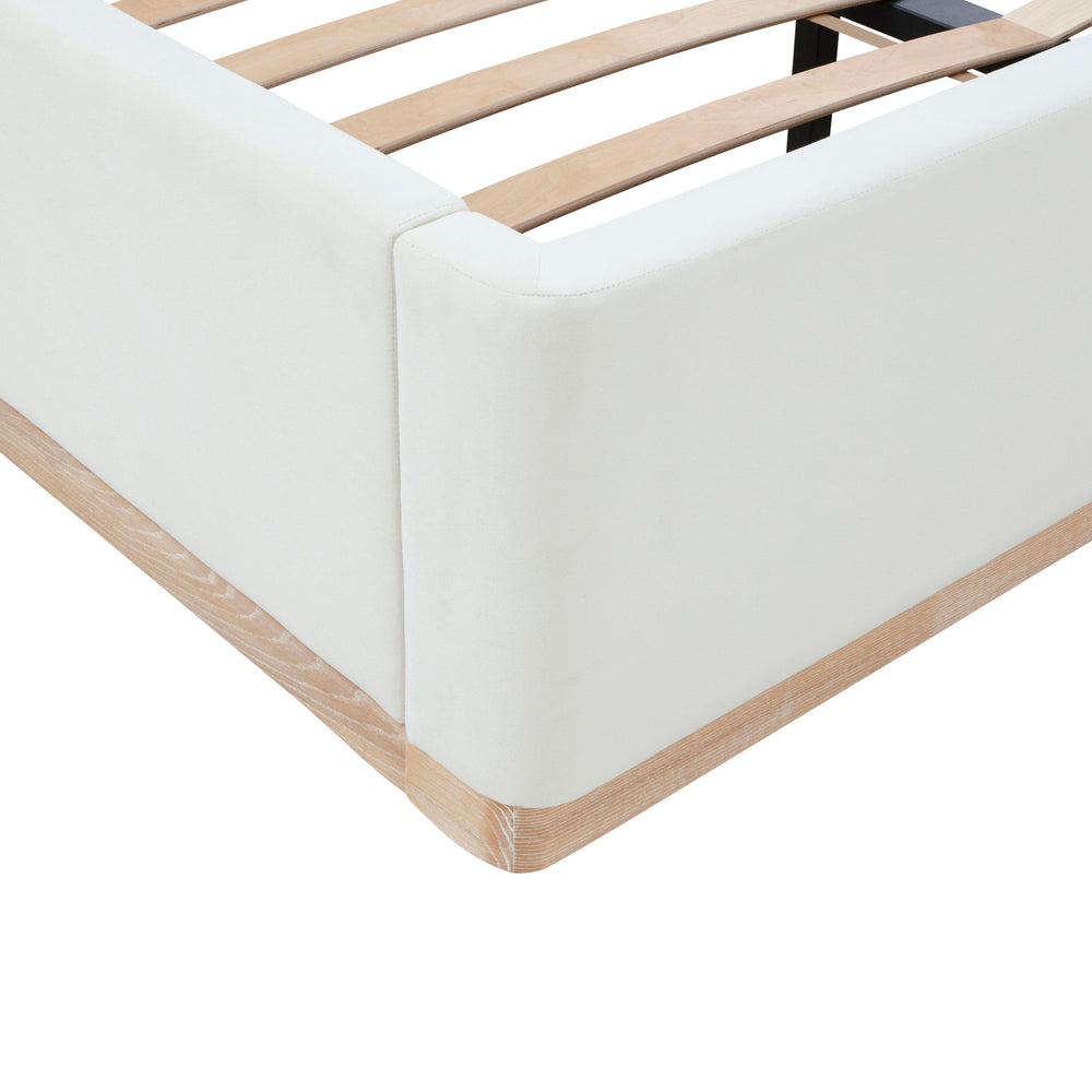 Marlow Cream Performance Velvet Bed - Queen
