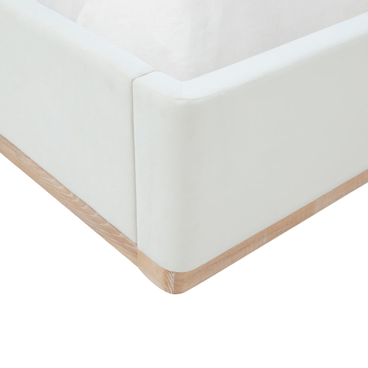 Marlow Cream Performance Velvet Bed - Queen