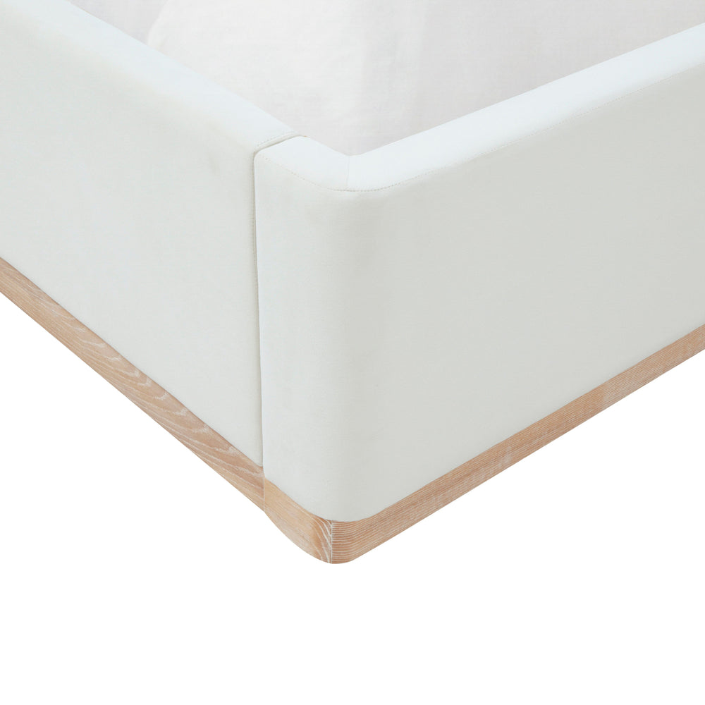 Marlow Cream Performance Velvet Bed - Queen