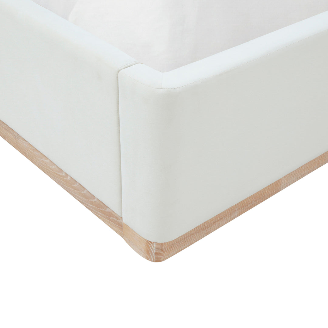 Marlow Cream Performance Velvet Bed - Queen