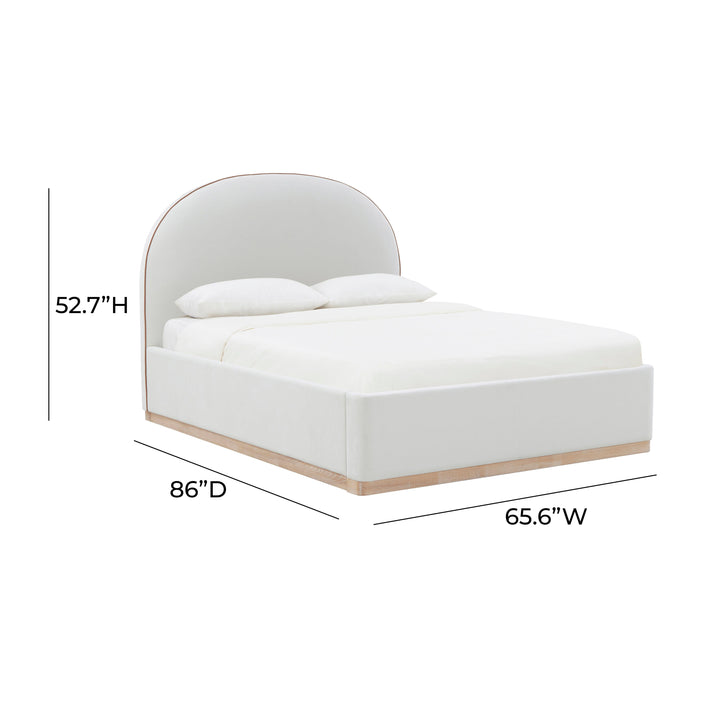 Marlow Cream Performance Velvet Bed - Queen