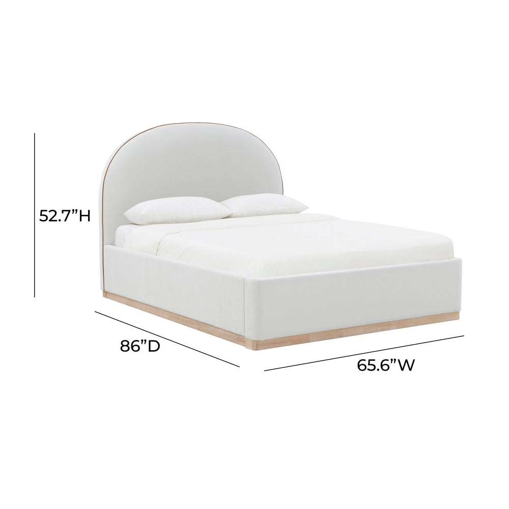 Marlow Cream Performance Velvet Bed - Queen