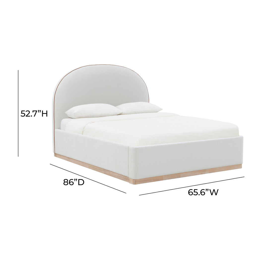 Marlow Cream Performance Velvet Bed - Queen