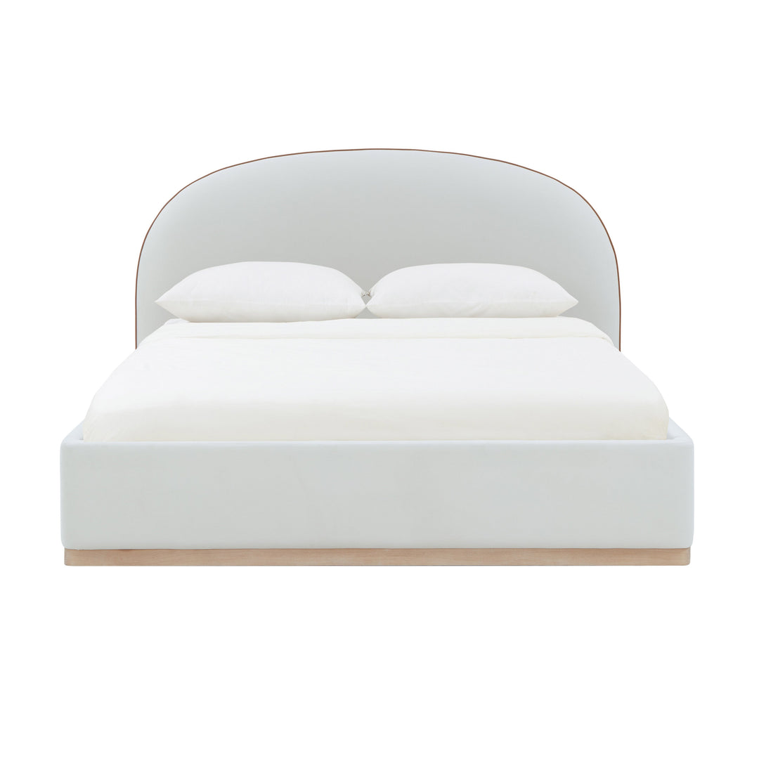 Marlow Cream Performance Velvet Bed - King