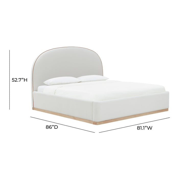 Marlow Cream Performance Velvet Bed - King