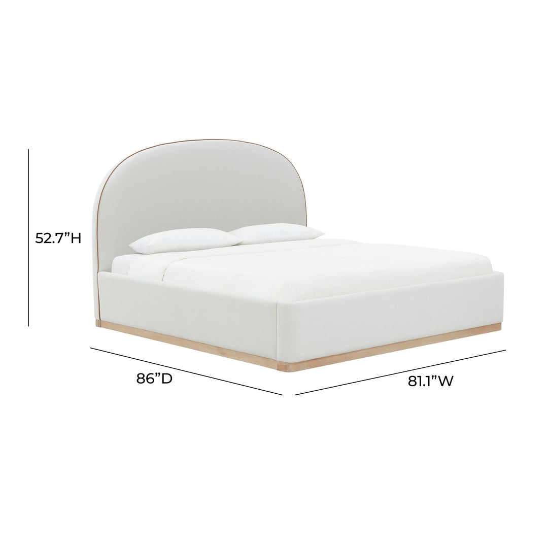 Marlow Cream Performance Velvet Bed - King