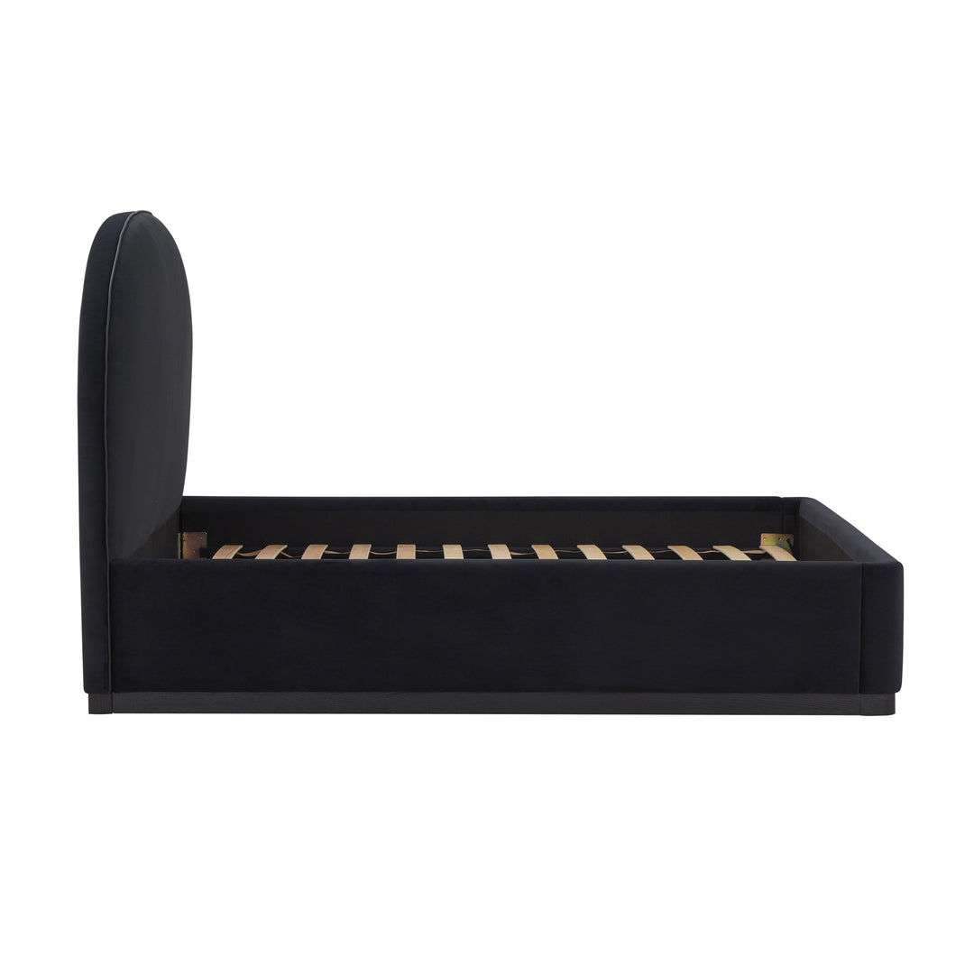 Marlow Black Performance Velvet Bed - Queen