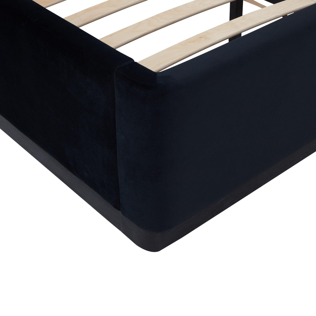 Marlow Black Performance Velvet Bed - Queen