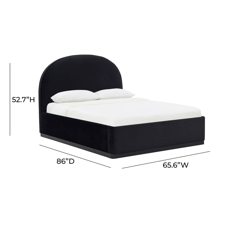 Marlow Black Performance Velvet Bed - Queen
