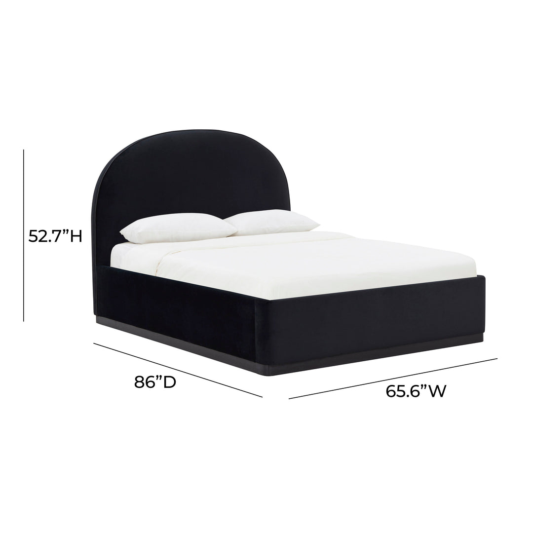 Marlow Black Performance Velvet Bed - Queen