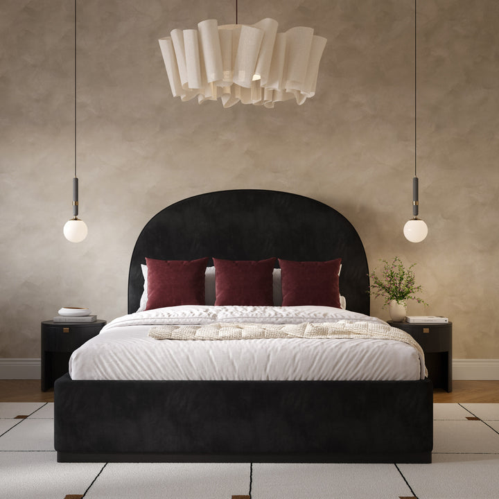 Marlow Black Performance Velvet Bed - King