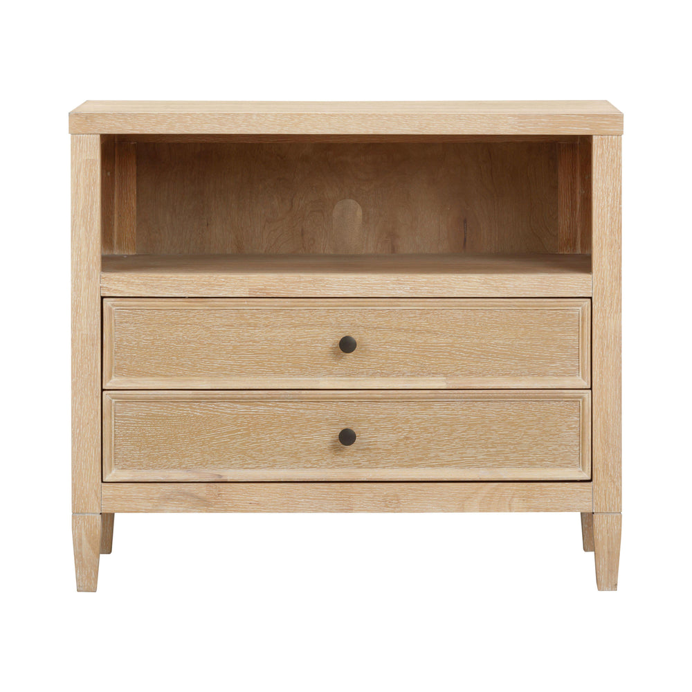 Bristol Park 30" Natural Oak Wood 2-Drawer Nightstand