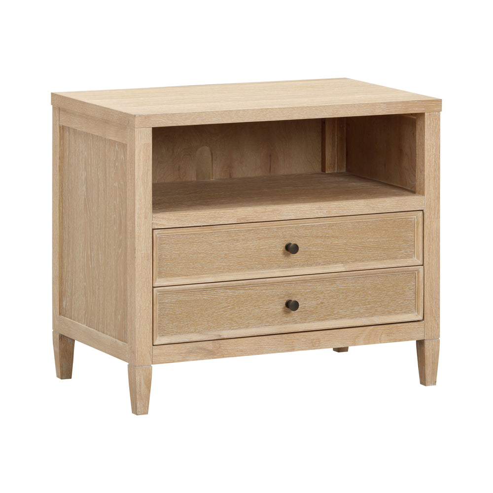 Bristol Park 30" Natural Oak Wood 2-Drawer Nightstand