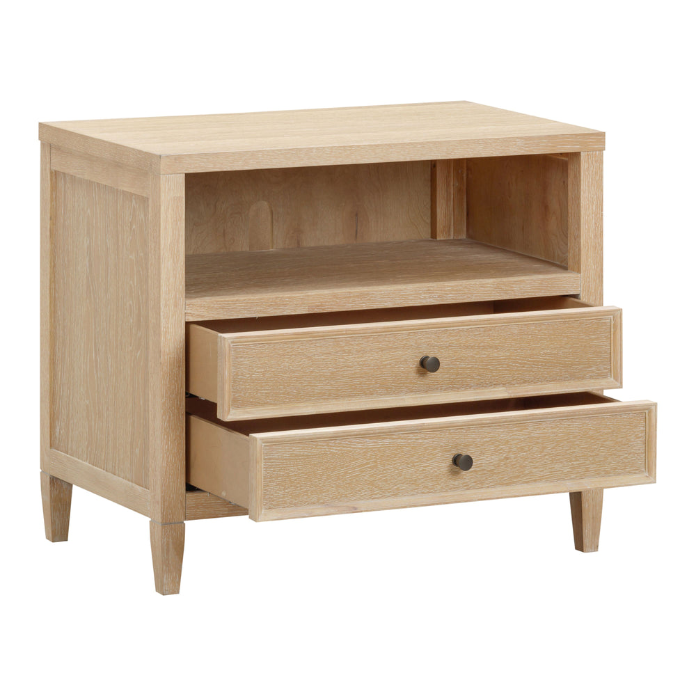 Bristol Park 30" Natural Oak Wood 2-Drawer Nightstand