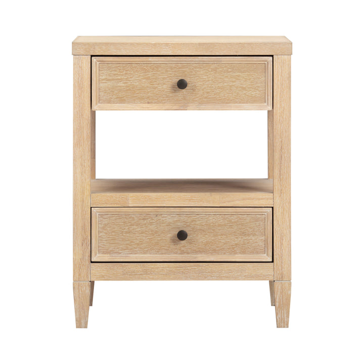 Bristol Park 20" Natural Oak Wood 2-Drawer Nightstand