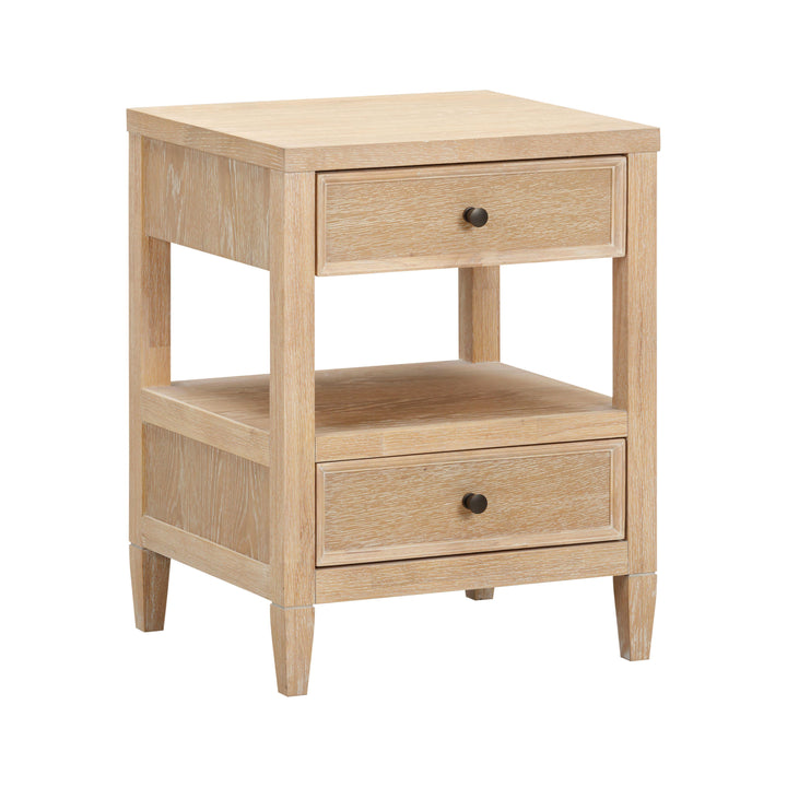Bristol Park 20" Natural Oak Wood 2-Drawer Nightstand