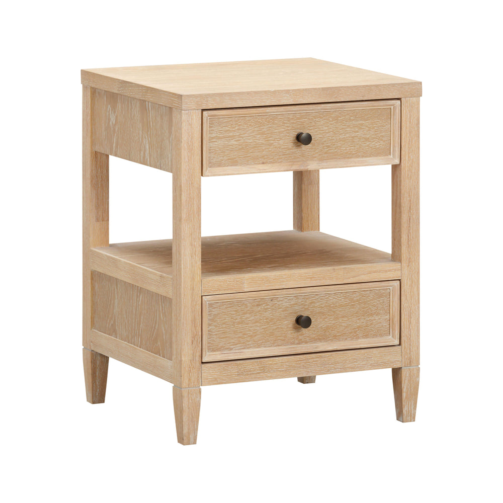 Bristol Park 20" Natural Oak Wood 2-Drawer Nightstand