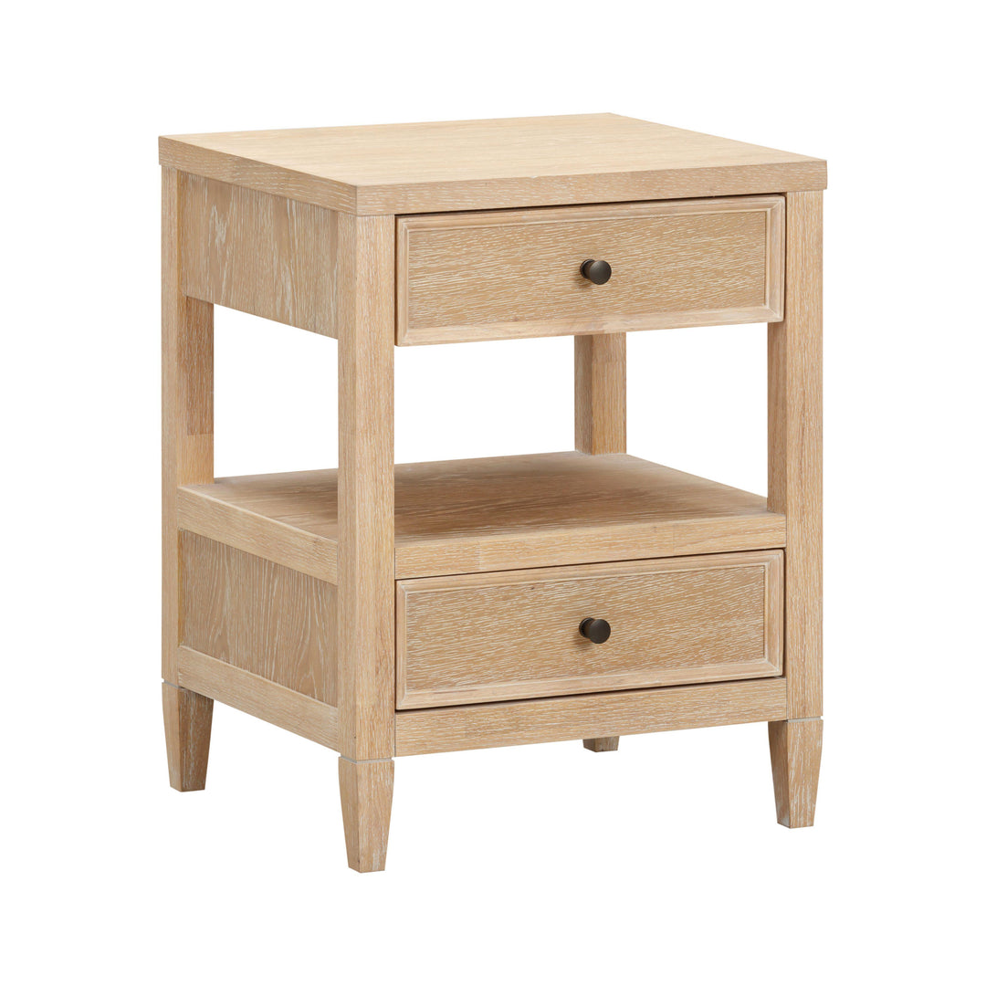 Bristol Park 20" Natural Oak Wood 2-Drawer Nightstand