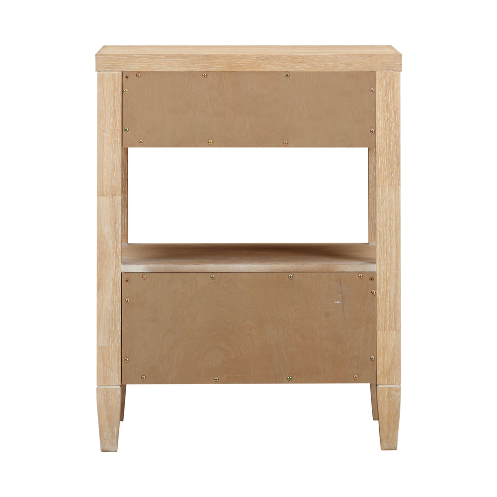 Bristol Park 20" Natural Oak Wood 2-Drawer Nightstand