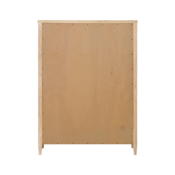 Bristol Park 40" Whitewashed Oak Wood 7-Drawer Chest