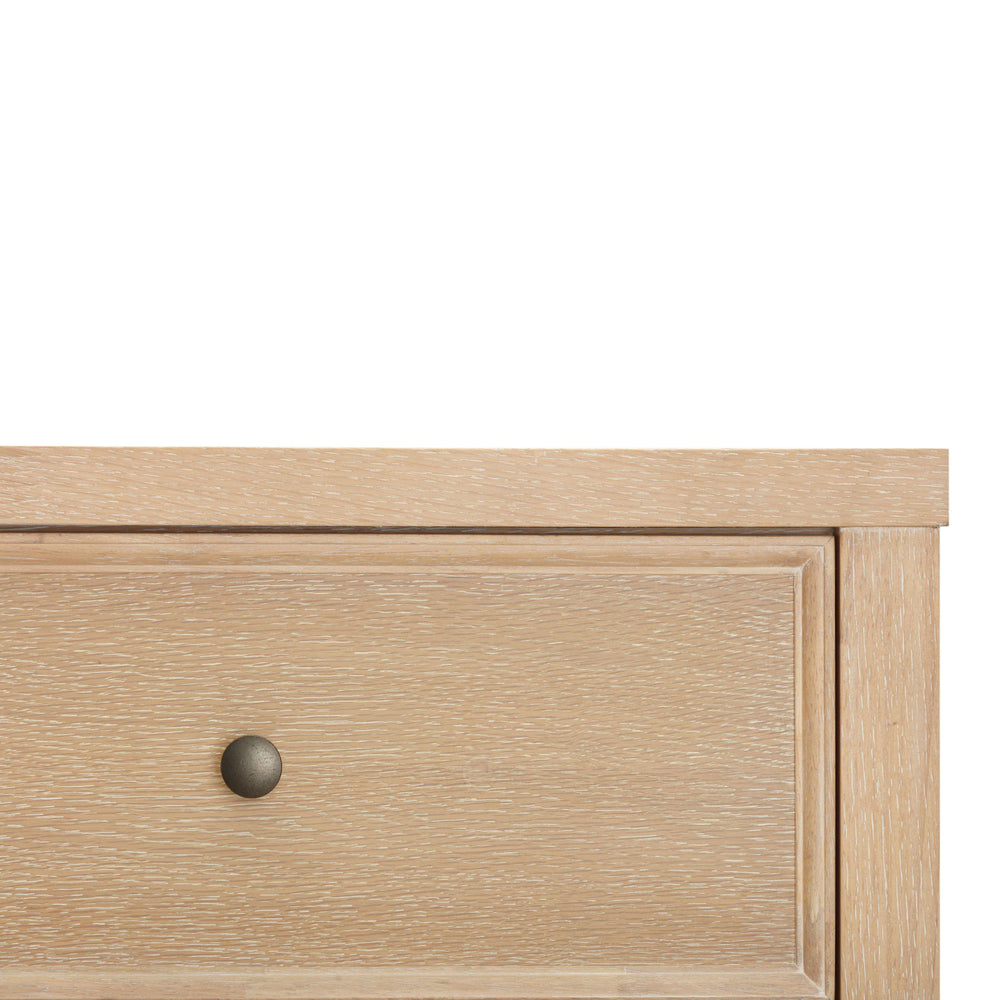 Bristol Park 40" Whitewashed Oak Wood 7-Drawer Chest